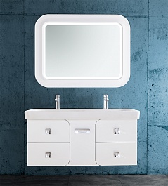 Водолей Зеркало "Арнелла 120" белое – фотография-2